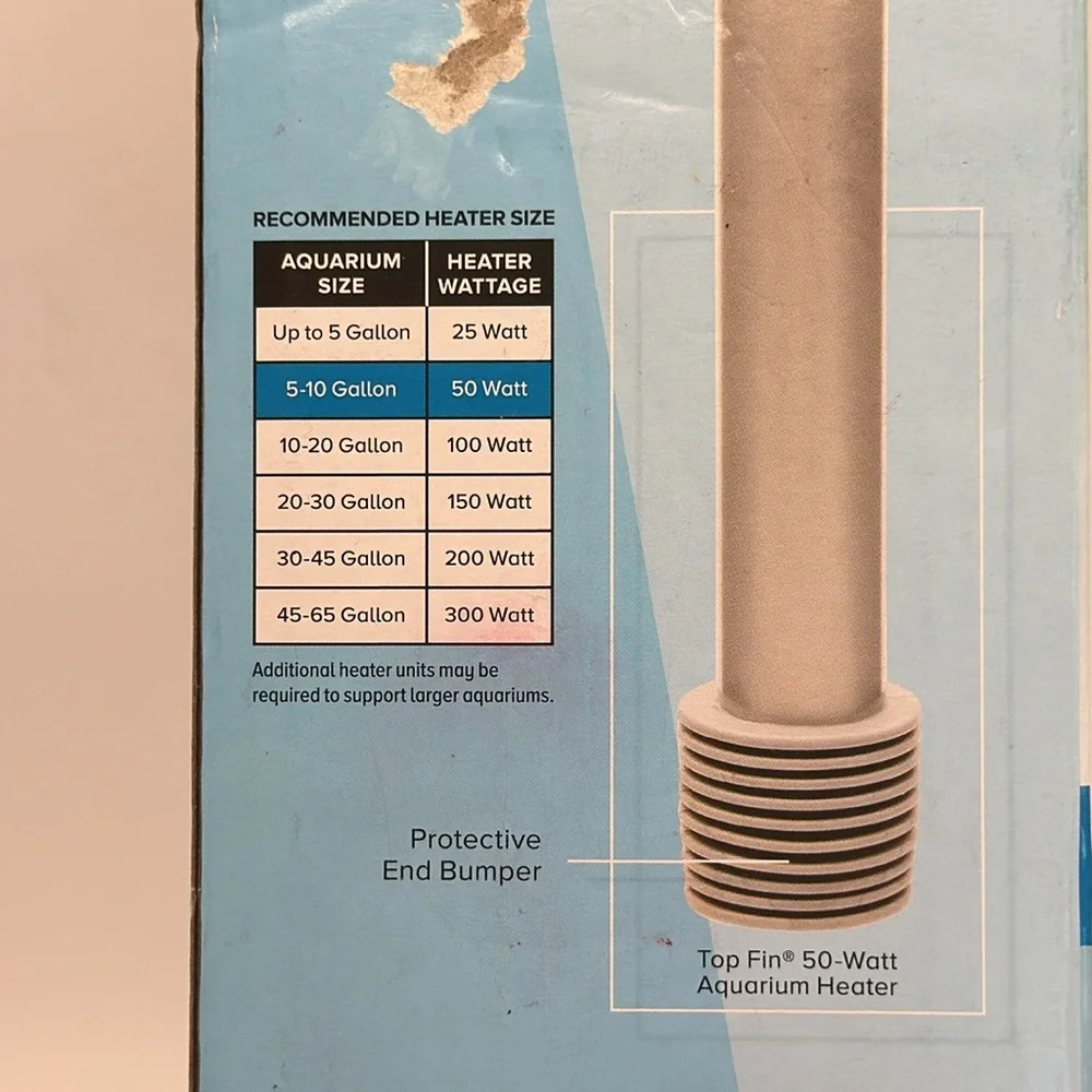 NIB TOPFIN™️ H50 50 WATT AQUARIUM HEATER